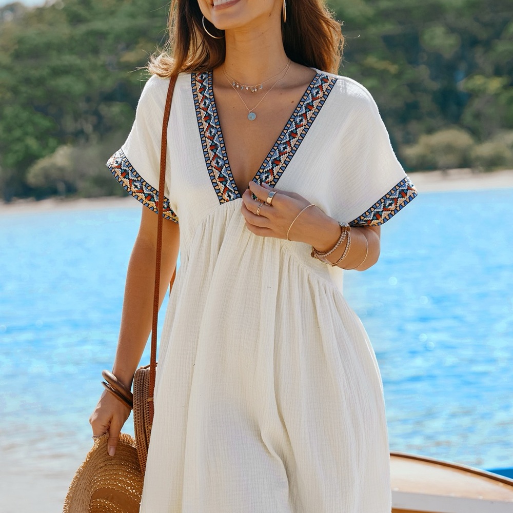 Women's Cream Beach Dress